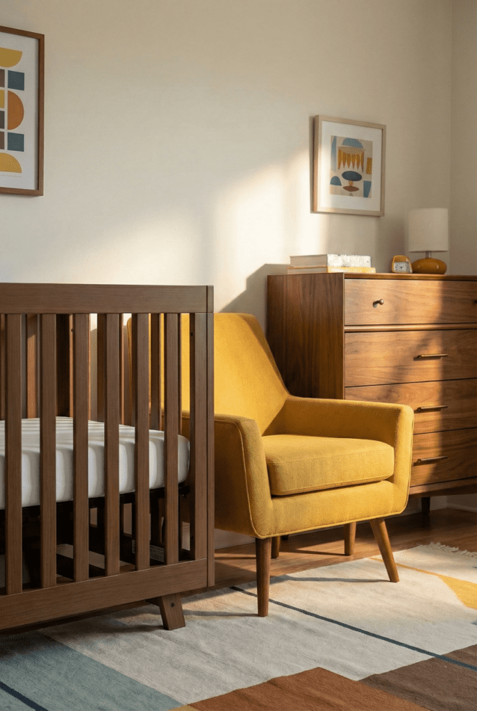 storkcraft beckett crib mid century modern nursery