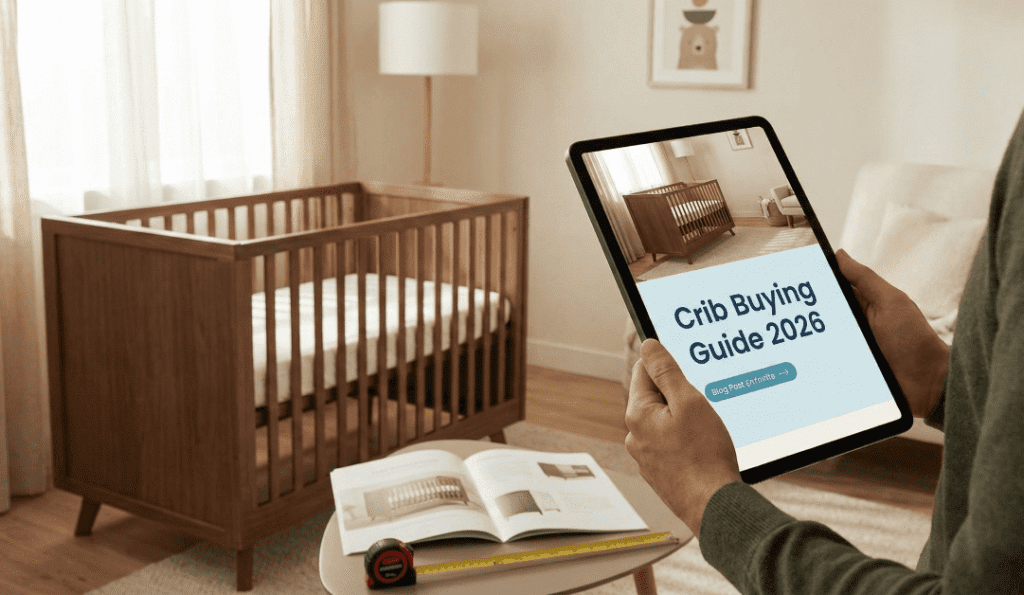 Safe baby crib in modern nursery - complete crib buying guide 2026